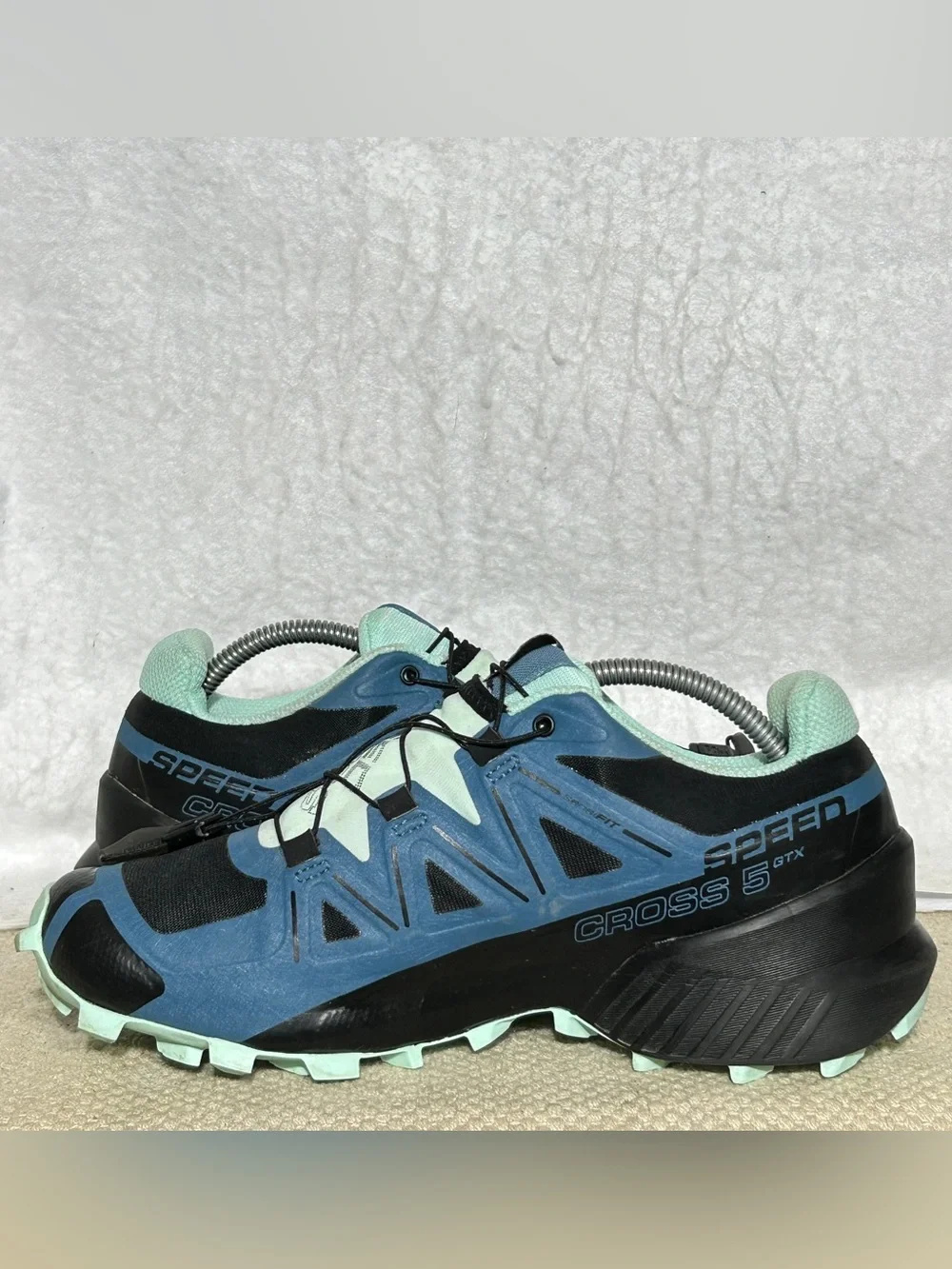 Salomon Womens Blue Speedcross 5 GTX Gortex Trail Running Sneakers Shoes SZ 7.5